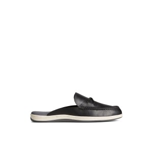 Black Sperry Mulefish Leather Boat Shoe | 3962-OLZVB