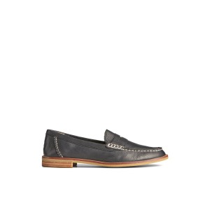 Black Sperry Seaport Penny Leather Loafer | 7395-YOTUF