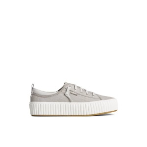 Grey Sperry Pier Wave Platform Lace Up Sneaker | 4527-DYTLB