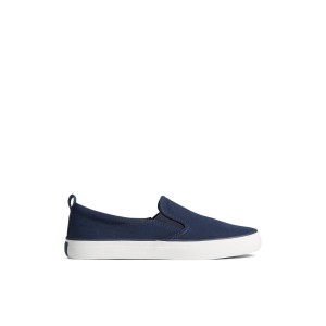 Navy Sperry SeaCycled Crest Twin Gore Canvas Sneaker | 7284-LIMVR
