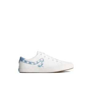 White Sperry Sandy Gingham Sneaker | 3750-YRKSA